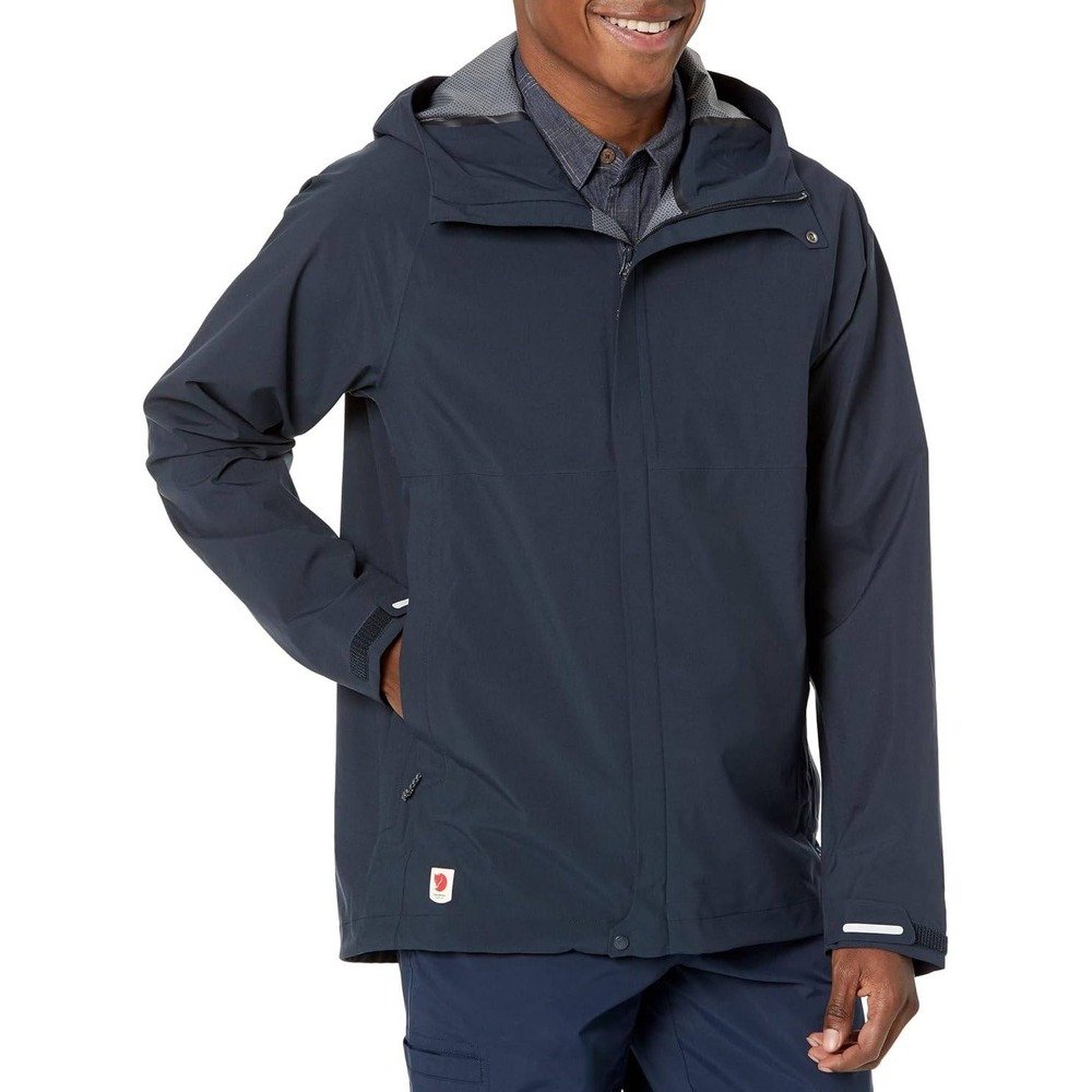Fjallraven Navy High Coast Hydratic Trail Wind Jacket Full Zip Hooded Size Small